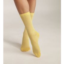 DIM Chaussettes femme en viscose Citron effet gaufré Dim Style