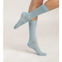 DIM Chaussettes femme en viscose effet gaufré Bleu Chemise Dim Style