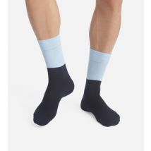 DIM Chaussettes homme en coton effet colorblock Marine et Bleu Dim Mode