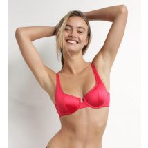 DIM Soutien-gorge corbeille en microfibre satinée Rouge Dim Chéri