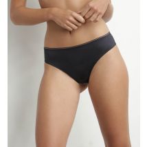 Tanga femme en microfibre satinée Gris Granit Dim Chéri - Féminin - Taille 44
