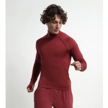 DIM Haut de sport homme à col montant en microfibre Bordeaux Dim Move