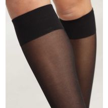 DIM Mi-bas femme en voile transparent Noir avec trait contrasté Dim Style