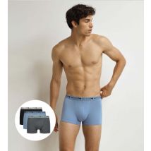 DIM Lot de 3 boxers homme Gris Bleu Noir Coton Stretch Bio