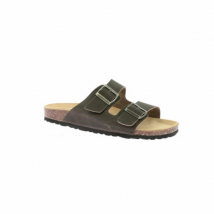 DIM Paire de mules marrons pour homme en cuir et liège