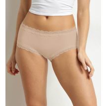 DIM Boxer femme en microfibre et dentelle Nude Dim