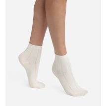 DIM Chaussettes femme en coton pointelle Ivoire La Mode de Dim