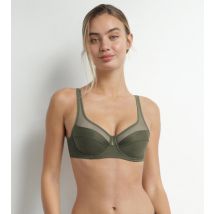 DIM Soutien-gorge emboîtant en microfibre et tulle Vert Dim Generous