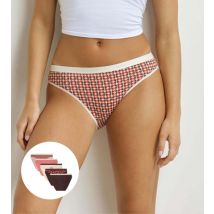 DIM Lot de 5 slips femme motifs bohème Écru Marron Les Pockets