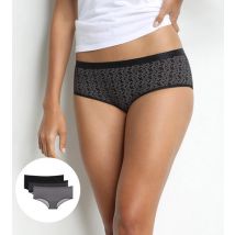DIM Lot de 3 boxers noirs Femme Les Pockets Coton