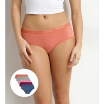 DIM Lot de 5 boxers femme coton stretch Rose Bleu Les Pockets Ecodim