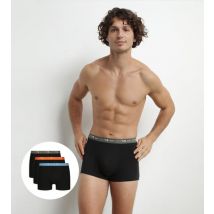 DIM Lot de 3 boxers homme en coton Bleu Orange Dim Coton Stretch