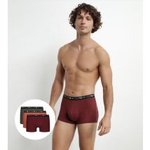 DIM Lot de 3 boxers homme en coton Rouge Vert Dim Coton Stretch