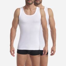 DIM Lot de 2 débardeurs homme en coton Blanc EcoDim