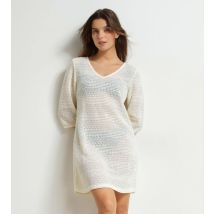 DIM Robe de plage femme en maille Écru Dim