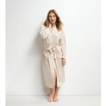 DIM Gilet long femme en maille tricotée Sable Dim Chillness