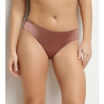 DIM Culotte femme en satin et dentelle florale Marron Chocolove