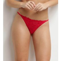 DIM Slip brésilien femme en dentelle à motif cœur Rouge Red Love