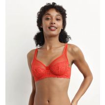 DIM - Soutien-gorge emboitant dentelle fleurs Rouge Generous Édition Limitée - taille 100C - Polyamide,Elasthanne