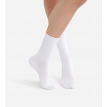 DIM - Lot de 2 paires de chaussettes blanches Femme en coton modal - taille 35/38 - Modal,Polyamide,Elasthanne