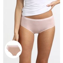 DIM - Lot de 3 Boxers peau/rose/nacre Les Pockets Coton - taille 36/38 - Coton,Elasthanne