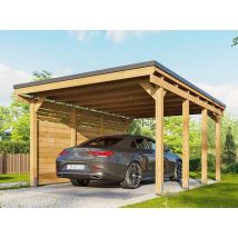 Carport bois CASTELLANE 373x555 cm avec 3 panneaux latéraux