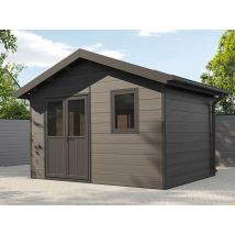 Abri de jardin composite ISORA - 12m2 gris - 28 mm