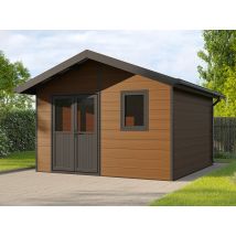 Abri de jardin composite ISORA - 15m2 brun - 28 mm