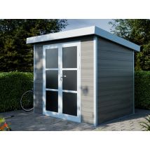 Abri de jardin composite ALMA - 5m2 gris clair - 28 mm