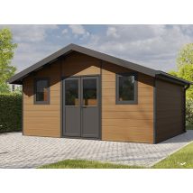Abri de jardin composite ISORA - 20m2 brun - 28 mm