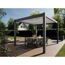 Pergola bioclimatique 3x4 - ECLIPSE 12 anthracite autoportée