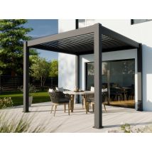 Pergola bioclimatique AURORA autoportée - 3x3 m - anthracite