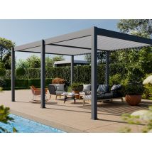 Pergola bioclimatique 3,6x5,3 - ECLIPSE 19 anthracite autoportée