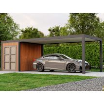 Carport aluminium DENVER 330 x 760 cm avec abri