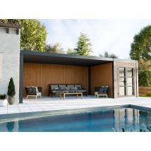 Pergola aluminium AZURE 330 x 760 cm avec abri