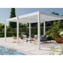 Pergola bioclimatique 3,6x5,3 - blanc ECLIPSE 19 autoportée