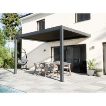 Pergola bioclimatique adossée motorisee 4x3m STELLAR - ANTHRACITE