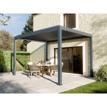 Pergola bioclimatique autoportante motorisee 4x3m STELLAR - ANTHRACITE