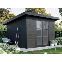 Abri de jardin composite ALMA - 9m2 gris - 28 mm