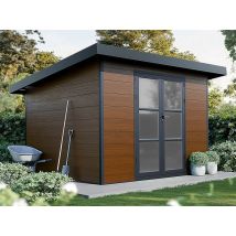 Abri de jardin composite ALMA - 9m2 brun - 28 mm