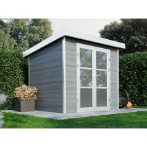 Abri de jardin composite ALMA - 5m2 gris clair - 28 mm