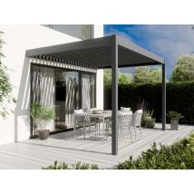 Pergola bioclimatique 4x3m adossée ZENITH - ANTHRACITE