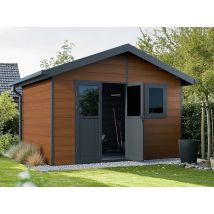 Abri de jardin composite ISORA - 12m2 brun - 28 mm