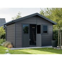 Abri de jardin composite ISORA - 12m2 gris - 28 mm