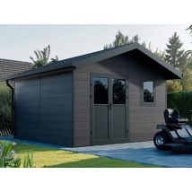 Abri de jardin composite ISORA - 15m2 gris - 28 mm