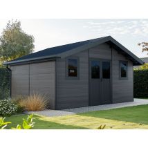Abri de jardin composite ISORA - 20m2 gris - 28 mm