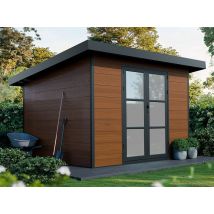 Abri de jardin composite ALMA - 9m2 brun - 28 mm
