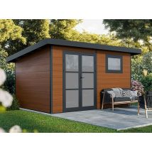 Abri de jardin composite ALMA - 11m2 brun - 28 mm