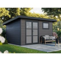 Abri de jardin composite ALMA - 11m2 gris - 28 mm