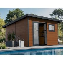 Abri de jardin composite ALMA - 15m2 brun - 28 mm